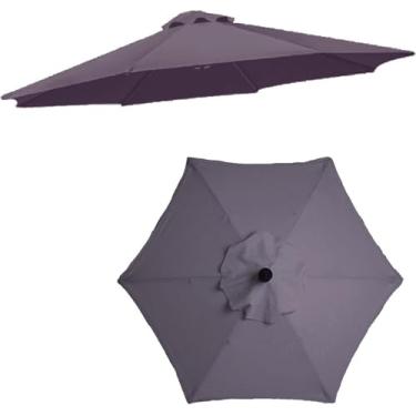 Imagem de Guarda-sóis De Jardim Substituição Do Dossel Guarda-sol Basculante Sun Shade Canopy Dossel De Poliéster Octogonal Portátil 2,7/3,0 M Cobrem Uma Grande área De Proteção U, Dark Grey, 2m 6 ribs