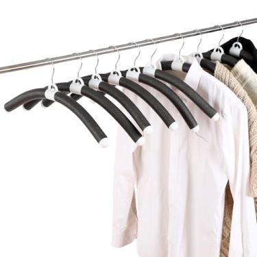 Imagem de Maxdot 10 cabides acolchoados e dobráveis de 48 cm, sem batidas, para casacos, blusas, vestidos e panos