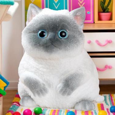 Imagem de Brinquedo Squishy Squeeze Cat YJPPDD siamês com superfície flocada