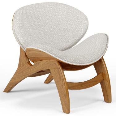 Imagem de Poltrona Decorativa Orgânica Sala Living Kadosh L02 Bouclê Cru- Lyam Decor