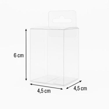 Imagem de 50 Caixas acetato expositora 6x4,5x4,5 cm transparente para maquiagem 