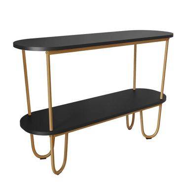 Imagem de Aparador Requinte Pés De Aço Tubolar 120 Cm Preto/dourado Preto/dourado