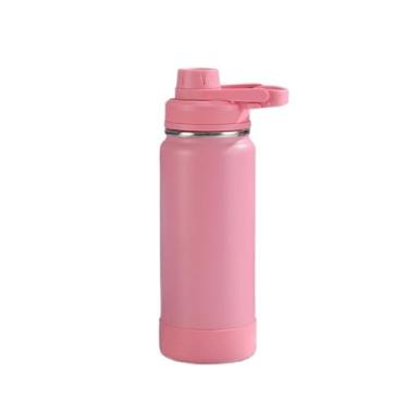 Imagem de Garrafa TéRmica Esportiva em Aço InoxidáVel com Proteção TéRmica em Silicone e AlçA Isolada, 350 ml(rosa claro,1000ml)