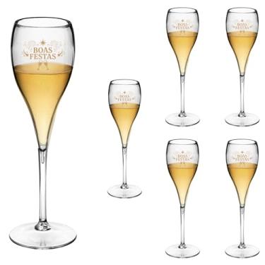 Imagem de Taça Espumante Final de Ano 120ml Boas Festas Brut Acrílico Premium 6pçs (TRANSPARENTE)