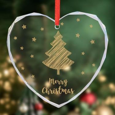 Imagem de Presentes de casamento para casais 2025 presente do Sr. e Sra. Presente de cristal de vidro de casamento, presentes de chá de panela, recém-casados, para casal recém-casado, primeiro Natal, enfeite de