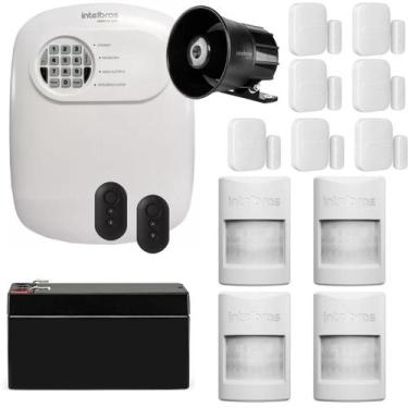 Imagem de Kit Alarme Intelbras Monitorado App Celular 11Sensor Sem Fio