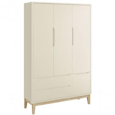 Imagem de Guarda-roupa Retrô 3 Portas Classic New Areia Fosco Com Natural - Reller