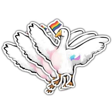 Imagem de 3 peças de adesivos de orgulho lésbico de ganso arco-íris, decalque de vinil LGBTQ+ engraçado para meninas, adolescentes, adultos, laptop, carro, scrapbook, caderno, diário, acessórios do festival do