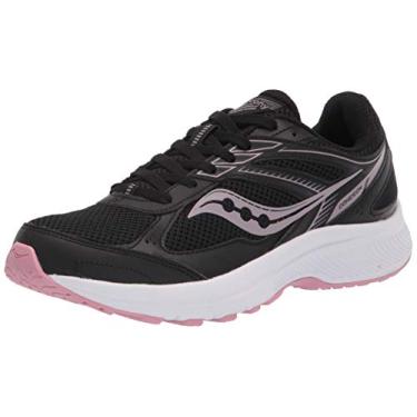 Imagem de Saucony Tênis de corrida feminino Cohesion 14 Road, Preto/rosa, 5.5