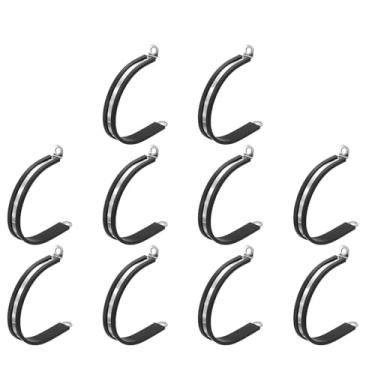 Imagem de HARFINGTON 10 braçadeiras de aço inoxidável de 63 mm (63 mm) grampos de conduíte acolchoados de borracha clipes de alça para instalação doméstica industrial automotiva fio de tubulação