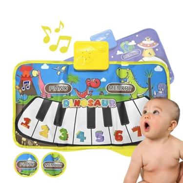 Imagem de Tapete Piano Infantil Brinquedo Educativo Musical com Teclado Interativo Sons de Animais Coloridos Estimula Coordenação Motora e Criatividade Kizumba (AMARELO)