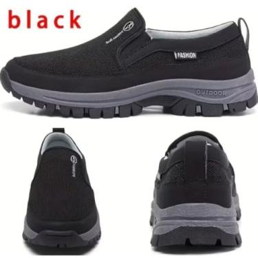 Imagem de Tenis Sapatilha Mocassin Casual Adventure de Passeio Reforçado Com Solado Confortável Casual (Preto, BR, Adulto, Numérico, 44)