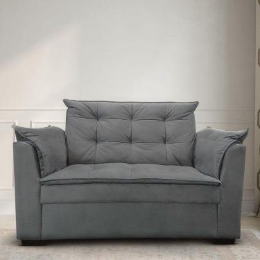 Imagem de Sofá 2 Lugares Para Sala Moderno Confortável ágata Suede cinza