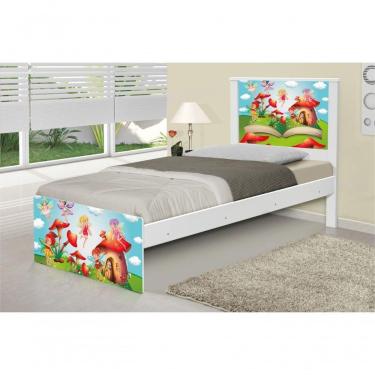 Imagem de Cama Solteiro Adesivada Mundo Das Fadinhas Com Colchão