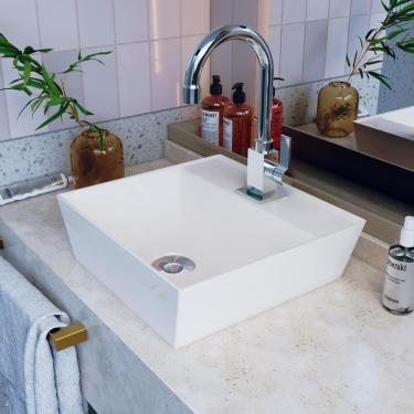 Imagem de Cuba Apoio Angular Quadrada Volcano Aq33w Bege Bege