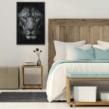 Imagem de Quadro Leão Preto E Branco 2 80x120 Cm Tecido Canvas