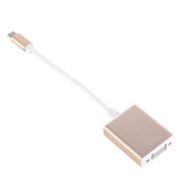 Imagem de Adaptador Usb 3.1 Tipo-c Para Vga, Conversor De Liga De Alumínio USB-C Para Vga Adaptador Vga Para Usb Para Monitor De 12 Tamanhos(Ouro)