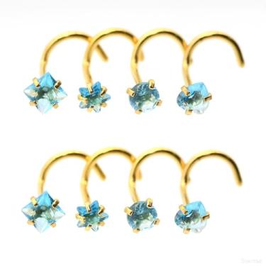 Imagem de Veloxium Pacote com 8 peças, brincos de nariz de cristal, aço inoxidável 20G, zircônia de 3 mm, várias formas, zircão, labret, piercing de nariz, joia de orelha, 20G 0.8x7mm, Aço inoxidável Zircônia