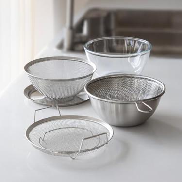 Imagem de SHIMOYAMA Tigela e prato de aço inoxidável, 6 peças, tigelas de mistura com tampa, tigelas de encaixe de vidro borossilicato para bater, misturar, amassar, utensílios de cozinha