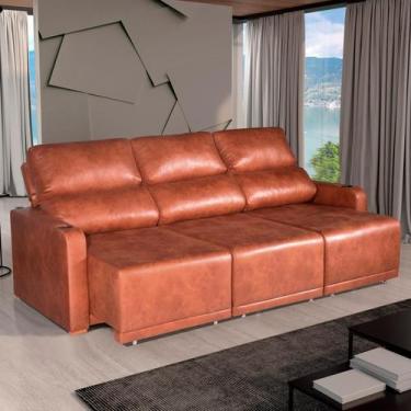 Imagem de Sofá 4 Lugares 2,50m Retrátil e Reclinável Lyon Bom Pastor, Terra Cota