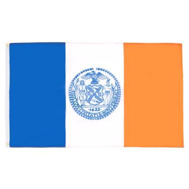 Imagem de AZ FLAG - Bandeira da cidade de Nova York - 9,5 x 1,5 m - Poliéster 100D Americano - Faixa dos EUA com dois ilhós de metal - Resistente ao desbotamento - Cores vivas - 9,5 m x 1,5 m - 150 x 90 cm