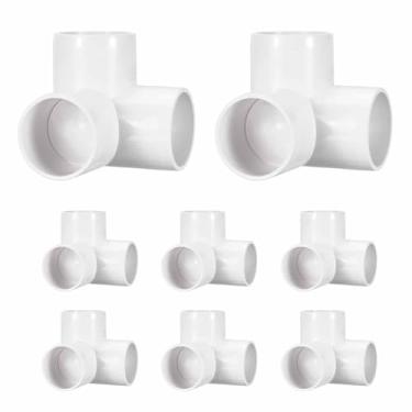 Imagem de DTGN 8 peças de encaixe de PVC de cotovelo de 3,8 cm, encaixe de tubo de PVC de grau de mobiliário de 3 vias, conector de cotovelo de canto DIY para móveis de construção, conexão de estrutura de