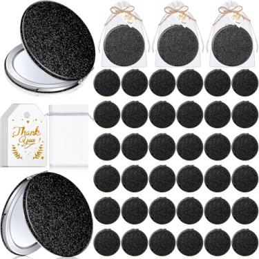 Imagem de Chunful 30 conjuntos de espelhos de aumento compactos presentes com cartão de agradecimento e corda lembrancinhas de festa de quinze anos para convidados chá de panela, casamento, lembrança, damas de