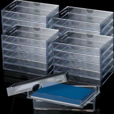 Imagem de Zonon Estojo de baralho transparente com 24 peças, organizador de cartões compatível com MTG TCG, estojo de plástico para cartas de jogo de beisebol para armazenamento de cartas de jogos