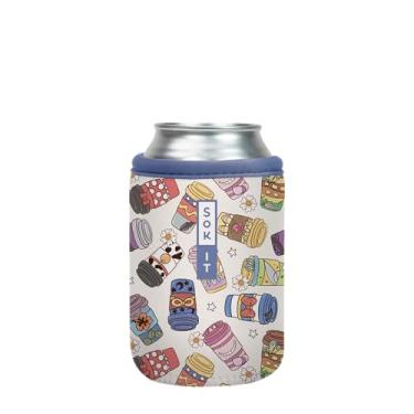 Imagem de Sok It CanSok Capa de neoprene com isolamento de cerveja e refrigerante (copo mais feliz, manga de lata de 350 ml)