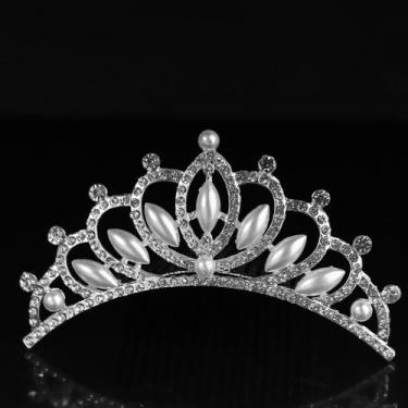 Imagem de Coroa de mini tiaras para mulheres, princesa, coroa de tiara prateada com pente de cabelo, tiaras de cristal brilhantes, tiaras, garfo de cabelo