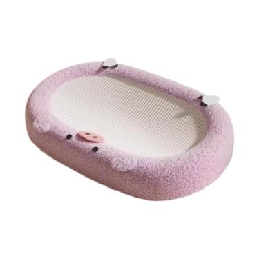 Imagem de FJMQHU Arranhador para Gatos, Protetor de Móveis de Sisal, Fofo para Gatos Domésticos, Design de Porquinho de Sala Estável para Gatinhos, Roxo