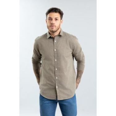 Imagem de Camisa Social Masculina Manga Longa em Algodão Dialogo Cor:;Tamanho:P;Idade:Adulto;Genero:Masculino-Masculino