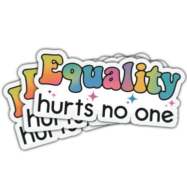 Imagem de (3 peças) Adesivo de vinil Equality Hurts No One, adesivos de igualdade, decalques de direitos humanos, adesivo resistente ao clima para garrafas de água, laptop, janela, carro, capacete tamanho 7,6