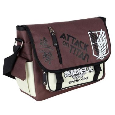 Imagem de Bolsa Mensageiro Attack on Titans Anime Canvas Oxford 37x12x27cm
