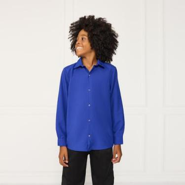 Imagem de Camisa Social Infantil Menino Azul Royal Manga Longa - JL Kids, 02