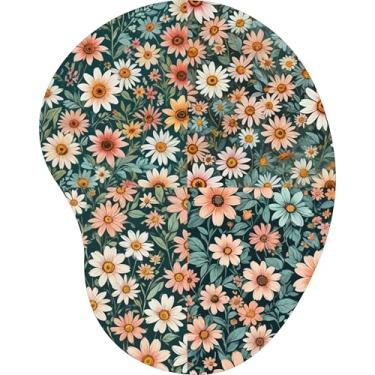 Imagem de Mouse Pad Ergonômico Gota Arte Mini Flores Rosa Pêssego Escuro