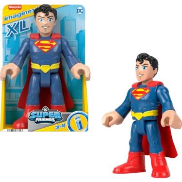 Imagem de Fisher-Price Imaginext DC Super Friends Brinquedo pré-escolar Super-Homem GG 25,4 cm boneco articulável para brincar de faz de conta a partir de 3 anos