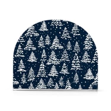 Imagem de Qilmy Bonito suporte de guardanapo de acrílico para árvore de Natal, porta-guardanapos para mesas cozinha restaurante decoração de casa, suporte decorativo moderno para guardanapos de coquetel de