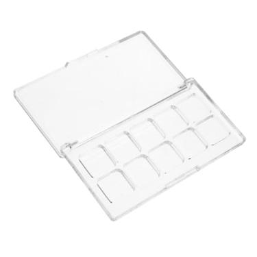 Imagem de Beavorty Paleta de maquiagem de plástico transparente, 10 compartimentos, paleta de sombra, bandeja de batom, caixa de armazenamento de cosméticos para tinta aquarela blush e mais