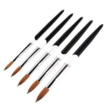 Imagem de #8/#10/#12#/#14/#16 Kolinsky Hair Sable Brush Acrylic Nail Brush Art Tool Caneta UV Gel para esculpir