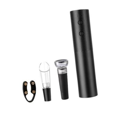 Imagem de KiBcsLic Abridor de Vinho Elétrico com Rolhas a Vácuo, Utensílio de Cozinha de Luxo, Recarregável, Removedor de Rolhas, Abridor de Garrafas de Vinho para, Preto