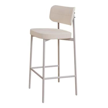 Imagem de Banqueta Alta Tecido Sintetico Alloa Est. Branca