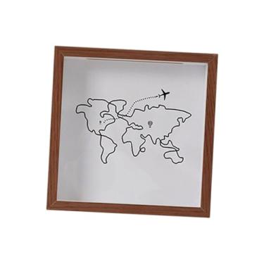 Imagem de Ｂｅｓｇａ Caixa de Exibição com Moldura e Encaixe, Versátil, para Lembranças, Ingressos, Selos, Artesanato e Outros Objetos de Festa, com Abertura Superior, Marrom 20x20cm