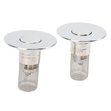 Imagem de Ymiko Filtro de Drenagem de Pia Com Cesta de Malha Removível e Núcleo de Latão, Rolha de Filtro de Pia de Banheiro para Cabelos e Detritos, Cabe Em Lavatório e Banheira, Coletor de Drenagem Fácil de