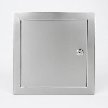 Imagem de Frienda Porta de acesso universal de metal de aço inoxidável de 20 x 20 cm com trava de chave de fenda, painel de acesso de parede montado no teto para encanamento elétrico de drywall