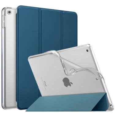 Imagem de MoKo Capa para iPad 9ª geração 2021/iPad 8ª geração 2020/iPad 7ª geração 2019, capa traseira fosca macia com suporte para iPad de 10,2 polegadas, despertar/hibernar automaticamente, azul cobalto