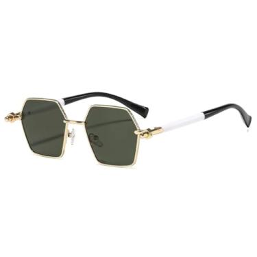 Imagem de Óculos de Sol Femininos Retro Gradientes UV400 de Luxo com Armação em Cores Combinando com a do Homem (verde)