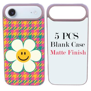 Imagem de JUSTRY 5 peças de sublimação blanks capa de telefone capas a granel compatíveis com iPhone Air, fácil de sublimar DIY personalizado 2 em 1 capa móvel TPU macio 2D + inserções rosa fosco