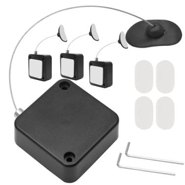 Imagem de LifCratms Pacote com 4 cadeados retráteis de controle remoto, correia de controle remoto de 18 m com alça de bloqueio ajustável para controle remoto de TV, controle de jogos, showroom de tablets