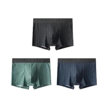 Imagem de Cueca Boxer Esportiva Respirável plus Size Masculina 3 Peças Calças Pl
